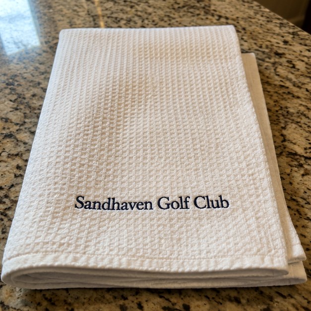 Custom golf towels — customer photo