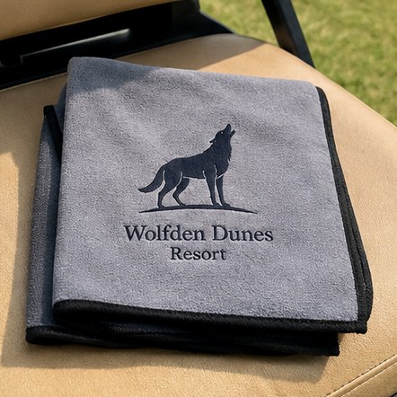 Customized golf towels for resorts and country clubs
